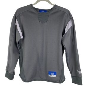 Louisville‎ Slugger Gray White Fleece Lined Pullover Baseball Shirt Youth XL